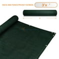thumbnail image 2 of 3' x 97' Dark Green Residential Commercial Privacy Deck Fence Screen 160 GSM Weather Resistant Outdoor Protection Fencing Net for Balcony Verandah Porch Patio Pool Backyard Rails, 2 of 6