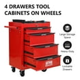 thumbnail image 3 of ARTMAN 4 Drawers Steel Storage Rolling Tool Chest Cabinet Cart with Wheels and Stainless Steel Roof, 3 of 18