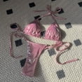 thumbnail image 3 of BKQCNKM Bikini Sets for Women, Micro Bikini, Triangle Bikini, String Bikini, Pink S, 3 of 5