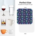 thumbnail image 6 of Lsque Skull flower cute Pattern 4" Drink Coasters Set of 4, PVC Leather Absorbent Coasters, Table Coaster Set Decorative Coffee Cup Coasters Housewarming Gift -Square, 6 of 6