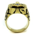 thumbnail image 3 of Luxe Jewelry Designs Men's Gold IP Stainless Steel Masonic Ring with Black and Capri Blue Epoxy -, 3 of 4