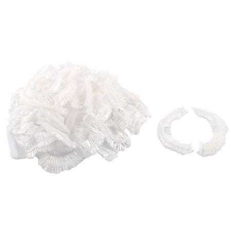 - Unique Bargains Plastic Elastic Bathroom Disposable Shower Bathing Cap Clear 50 Pcs