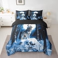 thumbnail image 2 of Castle Fairy Animal Wolf Twin Bedding Sets for Teens,Jungle Wildlife Bedding Comforter Set, 2 of 8