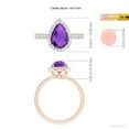 thumbnail image 5 of ANGARA Natural Prong-Set Pear-Shaped 1.6 ct Amethyst Ring with Beaded Halo in 14K Rose Gold for Women (Size-10x7mm) | February Birthstone, Anniversary, Jewelry Gift for Women | Natural Amethyst Ring, 5 of 10