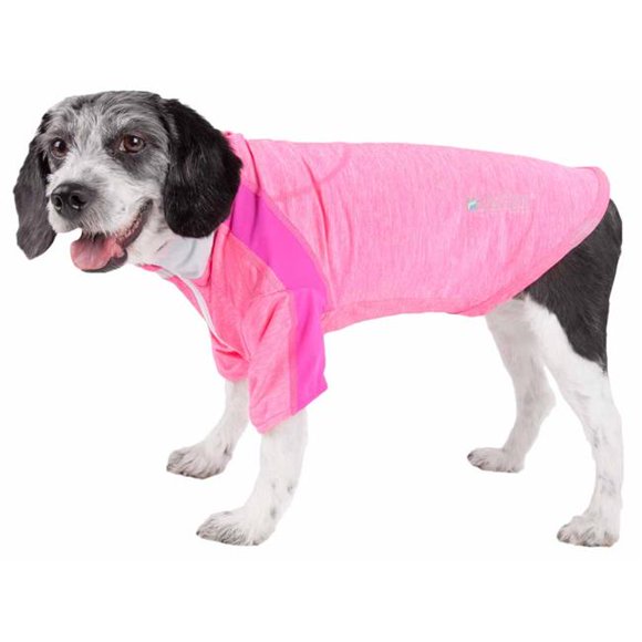 Pet Life LTHL1PKXS Active Chewitt Wagassy 4-Way Stretch Performance Long Sleeve Dog T-Shirt, Light Pink - Extra Small