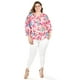 thumbnail image 5 of Blusa estampado floral Roman Fashion /Tallas Extras, 1899 (Rosa /Flores) rosa 40, 5 of 5