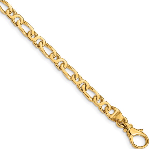 14K Yellow Gold 4.8mm Hand Polished Fancy Link Chain (18 X 4.8) Made In Peru lk359-18