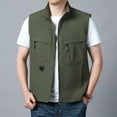 thumbnail image 6 of Krdevn Men Jacket Vest Overalls Vest Pocket Outdoor Casual Plain Slim Comfortable Jacket,Tank Tops Men,L, 6 of 7