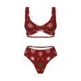 thumbnail image 4 of Daiia Merry Christmas Women's Bikini Set Two Piece Swimsuit High Waisted Bikini Adjustable Straps Bikini Perfect for Beach, Pool, and Summer Vacation-XX-Large, 4 of 9