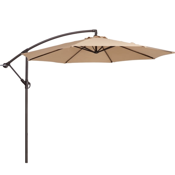 Villacera Cantilever Umbrella - 10FT Offset Outdoor Patio Umbrella with Tilt, Beige