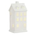 thumbnail image 2 of HLONK Ceramic Christmas Village  Christmas Village Accessories White Winter Village LED Light Porcelain Tabletop Christmas Figurine with Artificial Christmas Tree, 2 of 5