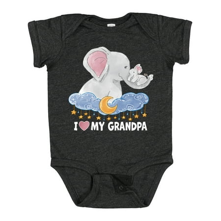 

Inktastic I Love My Grandpa Cute Elephants with Moon and Stars Boys or Girls Baby Bodysuit