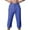 Blue, variant on ameIAEA Mens Cotton Linen Capri Pants Elastic Waisted Drawstring Yoga Beach Pants with Pockets