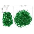 thumbnail image 2 of Unique Bargains Cheerleading Pom Poms with Handle Metallic Foil Cheering Hand Flower, Green 12 Pack, 2 of 6