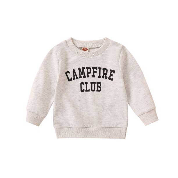 Gibobby Sudadera de manga larga con estampado de para niños y niñas de niños y niñas(Gris, 12-18 Meses)