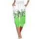 thumbnail image 1 of Mujeres Capri Pantalones Elástico Corbata Cintura Suelta Ajuste con Bolsillos, Casual Y Cómodo Pantalones de Cintura Elástica para las Mujeres, 1 of 6