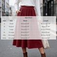 thumbnail image 4 of Ihhxva Plus Size Women's Corduroy Midi Skirt, High Waist Pleated A-Line Skirt with Elastic Waist and Side Pockets for Casual Wear S - 3XL, 4 of 9