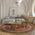 thumbnail image 4 of SIXHOME Boho Round Rugs for Living Room Washable Rugs 5Ft Circle Soft Vintage Moroccan Carpet Geometric Indoor Rug for Bedroom Dining Room Office Foldable Nonslip Round Rug Colorful and Red, 4 of 6