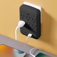 thumbnail image 4 of Multi Hole Socket Home Travel Convenient, Multifunctional Wireless Wall Mounted Charging Socket 6 AC Outlets 1 USB 1 C Charging Ports, 4 of 6