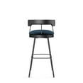 thumbnail image 4 of Amisco Monza 26 In. Swivel Counter Stool - Dark Blue Velvet / Black Metal, 4 of 7