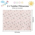 thumbnail image 2 of Ntbay 2 Pack Natural Jersey Cotton Toddler Pillowcases, Soft and Breathable Travel Pillow Cases with Envelope Closure, 13" x 18", Pink Floral, 2 of 5