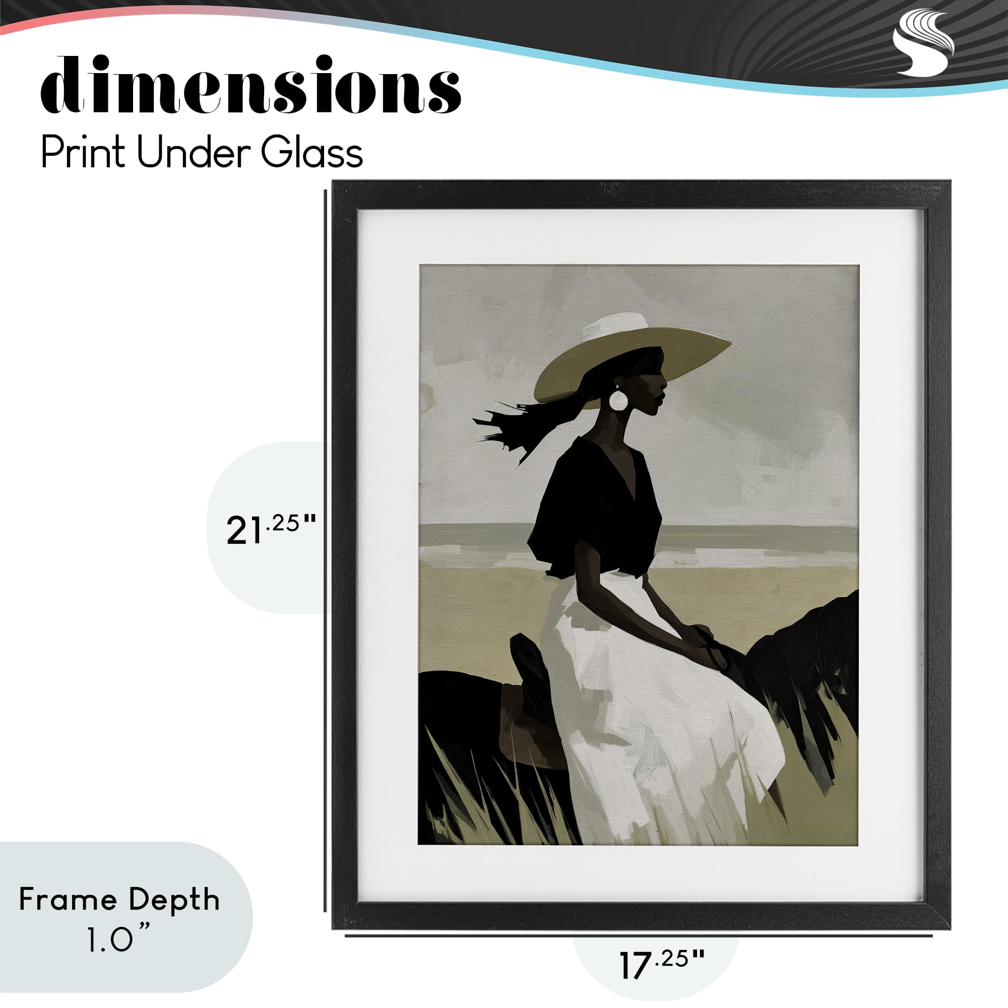 Stupell Industries Equestrian Windswept Muse Black Framed Print Under Glass, design by Svetlana Aleynikova