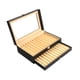 thumbnail image 3 of Caja de exhibición de bolígrafos Organizador de joyas Contenedor de suministros de papelería Portátil Premium 24 cuadrículas beige negro, 3 of 9