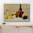 thumbnail image 3 of wall26 Framed Canvas Print Wall Art White Wine, Cheese Board and Grapes Food Cocktails &amp; Drinks Digital Art Realism Chic Scenic Colorful for Living Room, Bedroom, Office - 24"x36", 3 of 5