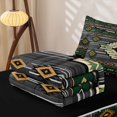 thumbnail image 5 of jejeloiu Bold Tribal Zipper Twin Comforter Sets with Fitted Sheet and 2 Pillowcases,Southwest Print Zipper Bedding Set For Boys,Green Gray,Black Reversible,4 Pieces, 5 of 7
