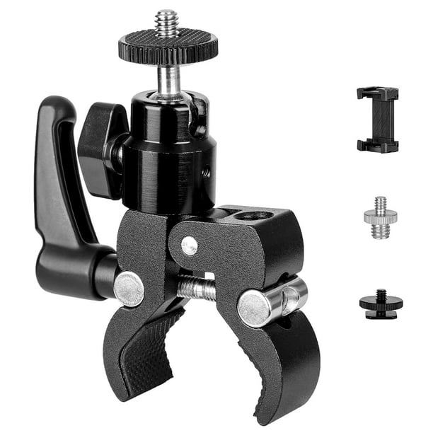 Koolehaoda Super Clamp Camera Clamp Mount with Mini Ball Head Hot Shoe