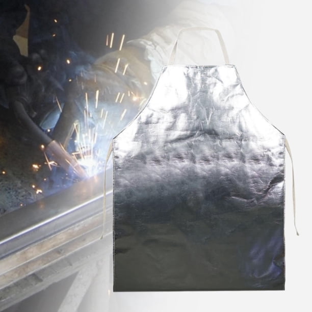 Delantal resistente al calor, ignífugo, antiescaldaduras, con aislamiento térmico, delantal de aluminio para manualidades, fabricación de barbacoas. L