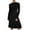 Black, variant on Jinhomg 2025 Dressy Casual Outfits for Women 2 Piece Solid Business Clothes Soft Cozy Long Sleeve Crew Neck Knit Tops with Pleated Midi Skirt Summer Saving Green XL