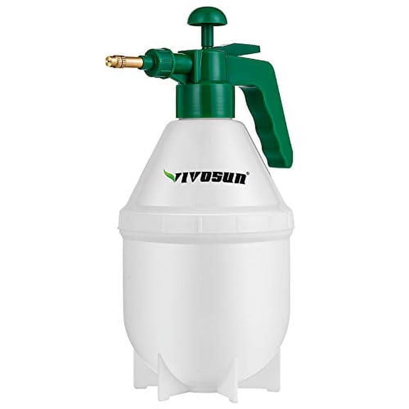 VIVOSUN 0.2 Gallon Handheld Garden Pump Sprayer, 27 oz Gallon Lawn & Garden Pressure Water Spray Bottle with Adjustable Brass Nozzle, for Plants and Other Cleaning Solutions (0.8L Green)