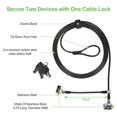 thumbnail image 1 of LORADAR Candado de Doble Cable para Laptops，Monitor 3 Llaves 6.7Foot L, 1 of 2
