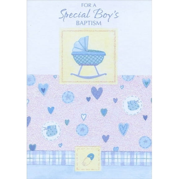 Designer Greetings Heavy Cardstock Special Boy Baptism Card, Blue