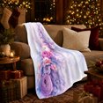 thumbnail image 3 of Purple Rose and Blush Flower Watercolor Bouquet, Soft Botanical Floral Art for Flower Lovers, Birthday Gift, Soft Flannel Blanket for Bedroom, Floral Home Decor, 3 of 9