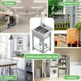 thumbnail image 4 of Freestanding Stainless Steel Utility Sink, Single Bowl with Dual Faucet Connections, Adjustable Legs for Kitchen, Laundry Room, Pet Washing Station, Ideal Small Dog Bath Tub, 4 of 7