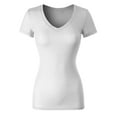 thumbnail image 3 of MixMatchy Women's Basic Solid Multi Colors Fitted Short Sleeve T-Shirt [S-3XL], 3 of 5