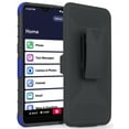 thumbnail image 2 of Case with Clip for Jitterbug Smart3 Phone, Nakedcellphone [Blue] Rugged Hybrid Cover [with Kickstand] and [Rotating] Belt Hip Holster for Jitterbug Smart 3 (2021) for Seniors (aka Lively Smart), 2 of 7