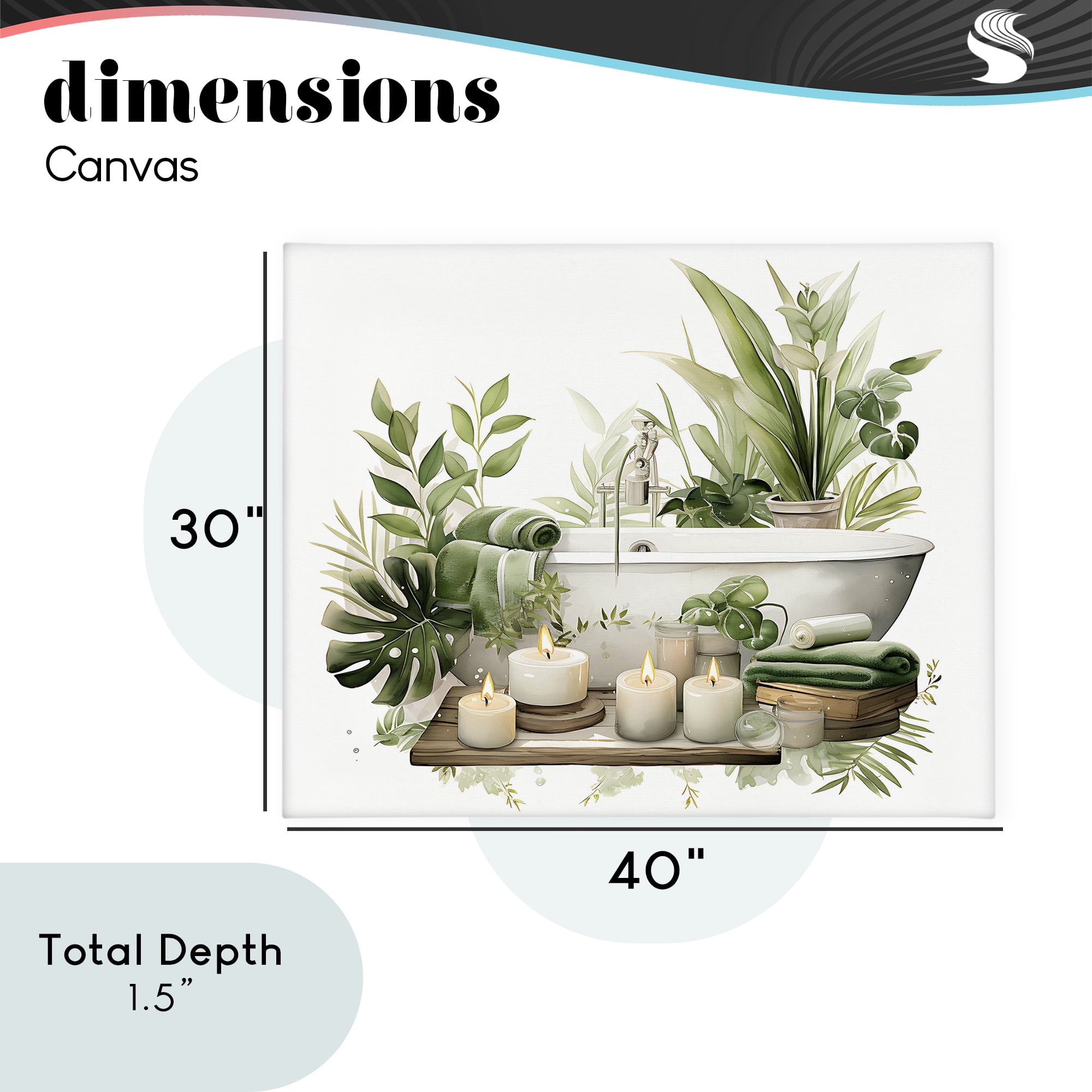 Tropical Zen Bathtub Canvas Wall Art, design by Lettered and Lined