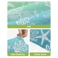thumbnail image 4 of Teal Blue Ombre Coastal Bar Stool Covers Set of 2, Sea Nautical Summer Beach Starfish Coral Stretch Bar Chair Covers with Backs, Removable Pub Counter Height Chair Cover for Kitchen Dining Room Cafe, 4 of 7