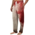 thumbnail image 4 of Domuza Halloween Pajamas Mens Spooky Funny Print Casual Drawstring Pajama Pants Lightweight Soft Cotton Lounge Pajama Bottoms with Pockets Vermilion M, 4 of 6