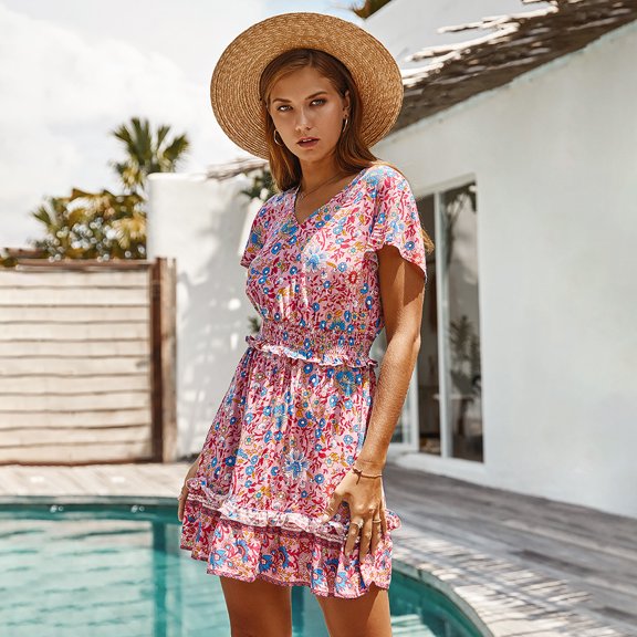 Summer Dresses for Women Maxi Dress Boho Temperament Elegant Dress Cotton Linen Floral Dress