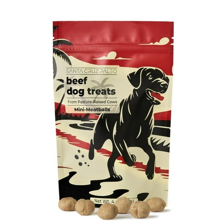 Santa Cruz PaleoUMRT Dog Treats  4 oz Bag  Beef for Dogs with Beef Heart  Vitamin E  Healthy Mini Meatball Dog Training or Food Topper Made with 100% Pasture Raised Beef  High Protein