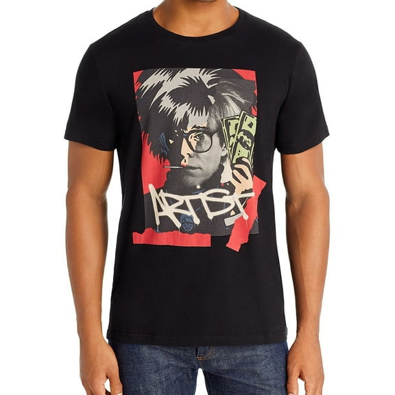 Elevenparis Mens Artist Graphic T-Shirt, Black, Medium