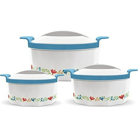 Milton Fionna Insulated 3-Piece Keep Hot / Cold Casserole Set with Stainless Steel Inner 2.5L, 1.5L,