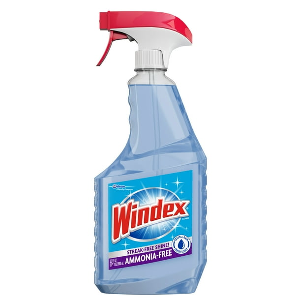 Windex AmmoniaFree Glass Cleaner Trigger Bottle, Crystal Rain, 23 fl