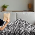 thumbnail image 3 of Zebra Print Soft Flannel Fleece Blanket, Exotic Savanna Inspired Animal Skin Diagonal and Wavy Illustration, Cozy Plush for Indoor and Outdoor Use, 50" x 60", Charcoal Grey and White, by Ambesonne, 3 of 5