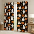 thumbnail image 2 of jejeloiu Halloween Ghost Black Out Curtains,Funny Cartoon Pumpkin Curtains Pack of 2 (42x63 Each),Rustic Leaves Bedroom Curtains For Child,Luxury Bedroom Decor, 2 of 6