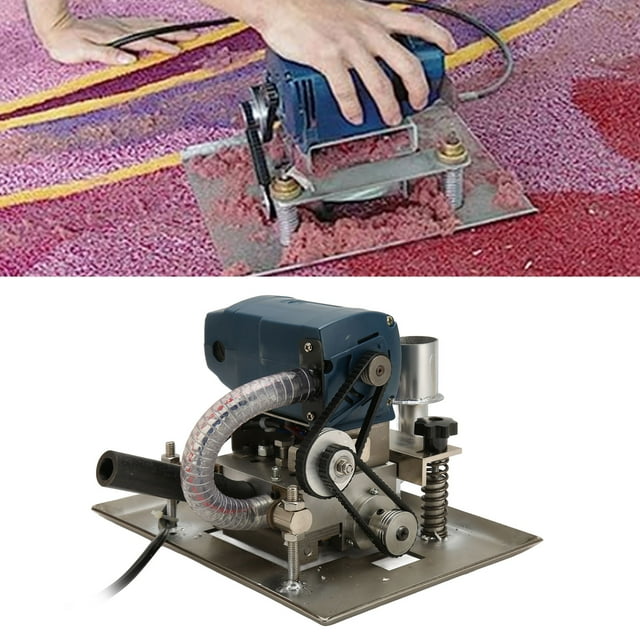 Cisaille à Tapis Plate Portable avec Profondeur Réglable, Cisailles à Tapis en Acier à Vitesse Rapide